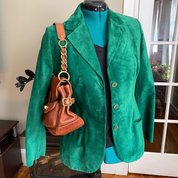 Trussardi Jackets & Blazers - Trussardi green genuine suede blazer EUC